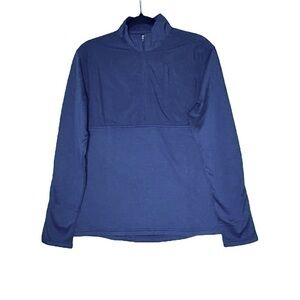 NEW Untuckit Ristow Medieval Blue Partial Zip Fleece Light Pullover Jacket, S